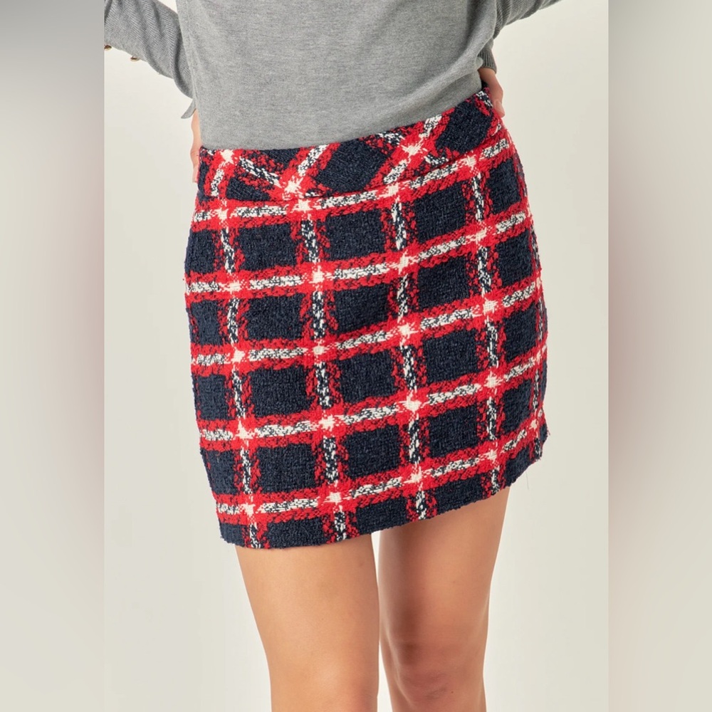 NWT English Factory Plaid Mini Skirt Size Small